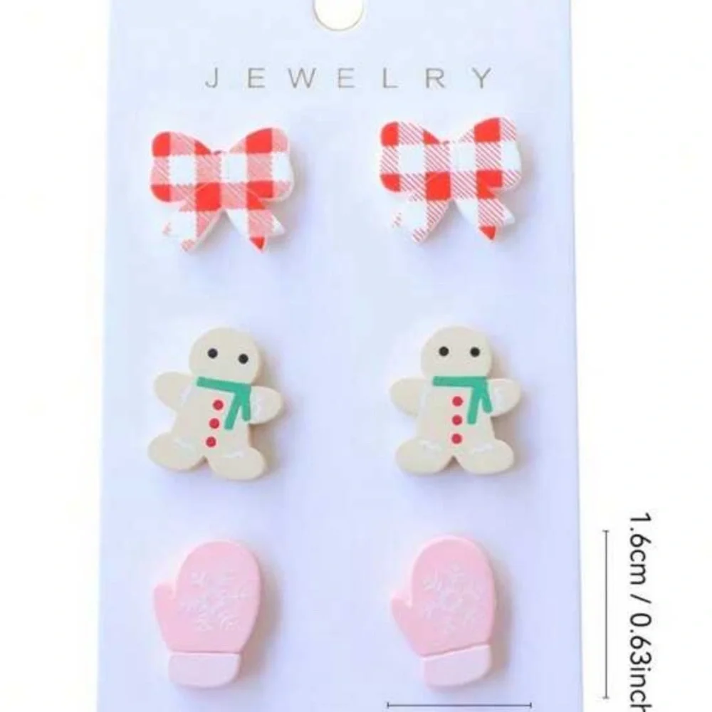Winter themed 3 pair earrings - Picture 2 of 2